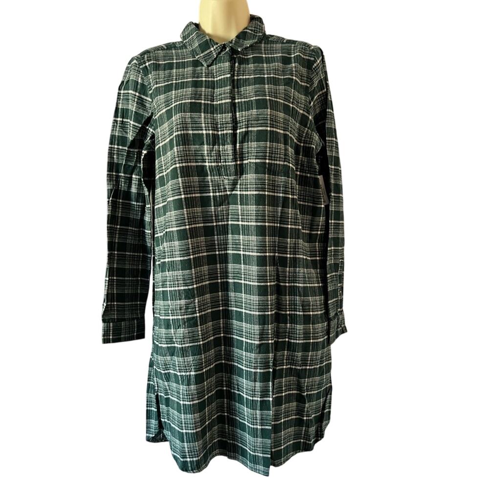 Goodthreads Women's Brushed Flannel Long-Sleeve Relaxed-Fit Popover Shirt Dress